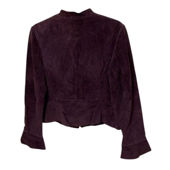 Margaret Godfrey VTG Purple Suede Leather Jacket Womens Size 12 Petite Washable - Picture 5 of 11